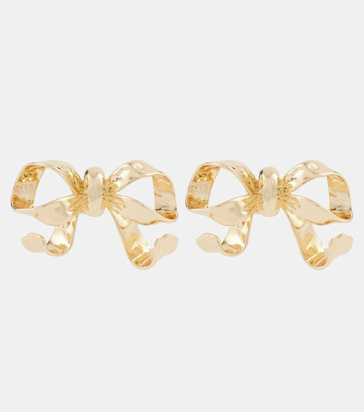 Self-Portrait Bow 18kt gold-plated earrings