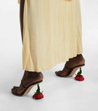 Loewe Rose leather mules