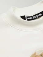 Palm Angels - Bouclé-Trimmed Cotton-Jersey Sweatshirt - White