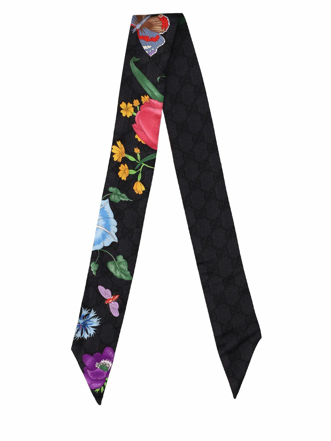 【関税&送料込】Gucci Gucci Flora Printed Silk Twill Neck Bo Printed silk twill neck bow in white Flora print | GUCCI® US