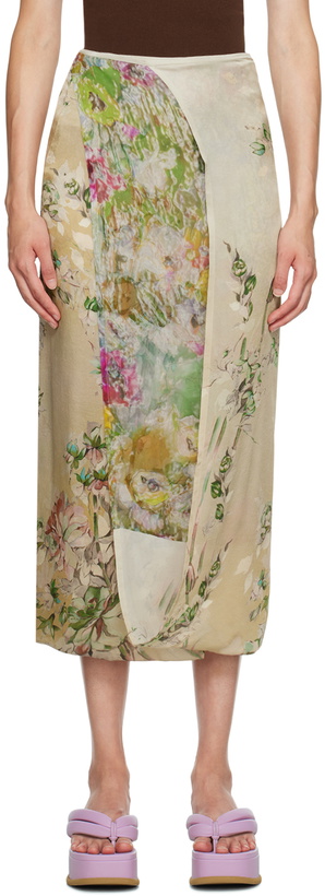 Photo: Dries Van Noten Beige Wrap Midiskirt