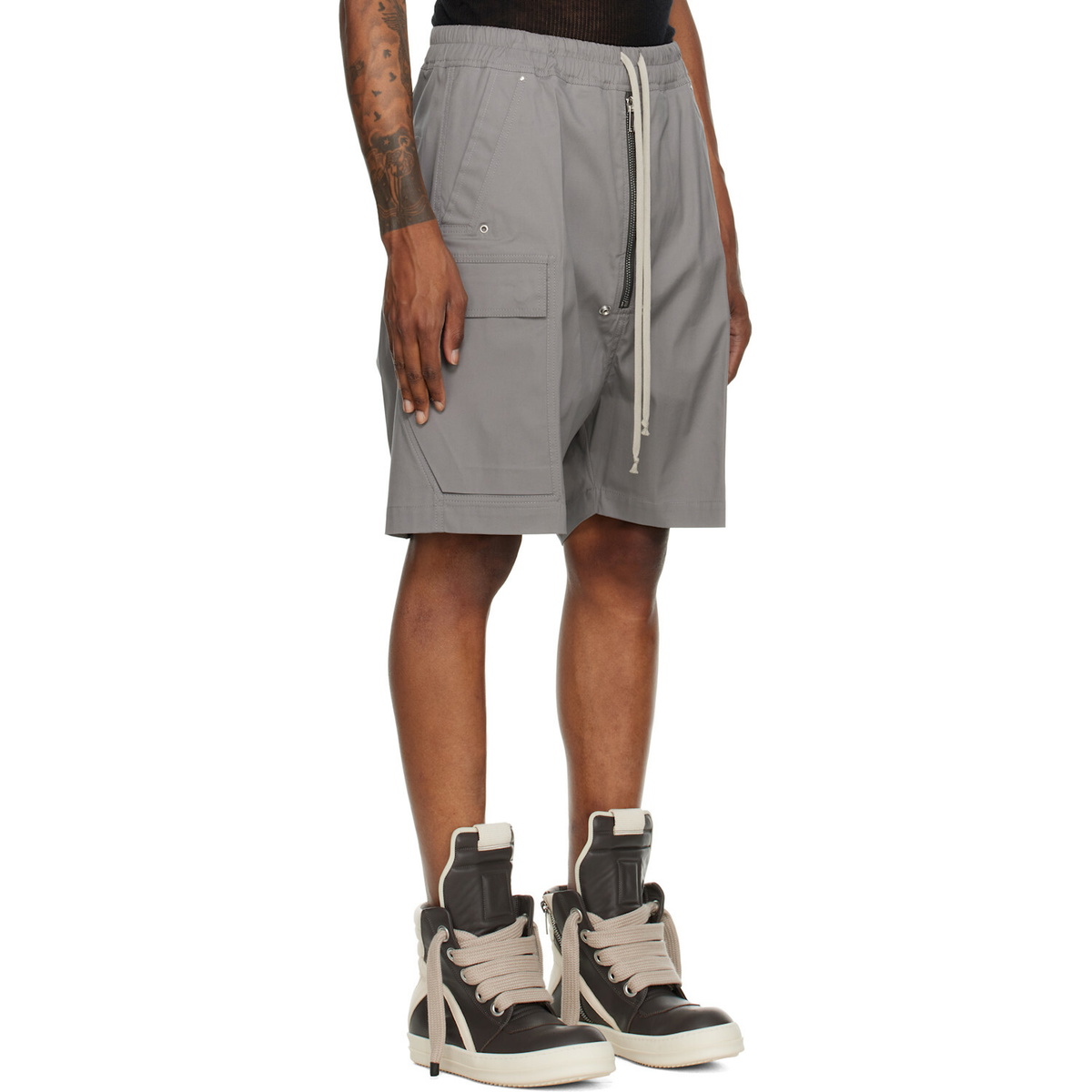 Rick Owens Gray Tower Cargobela Cargo Shorts