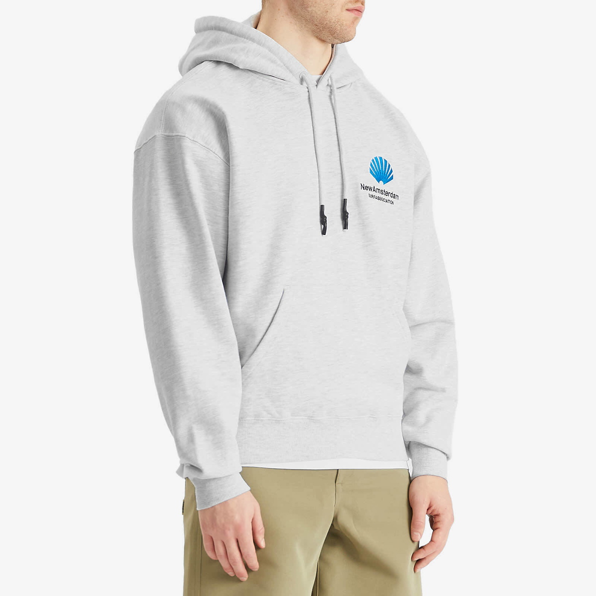 New Amsterdam Surf Association Men's Logo Hoodie in Grey Melange