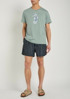 Emporio Armani Logo-embroidered Crinkled Nylon Swim Shorts Navy