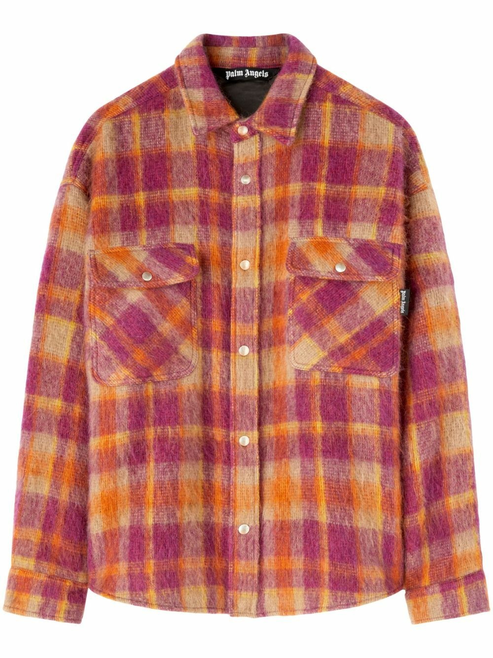 PALM ANGELS - Checked Wool Overshirt Palm Angels