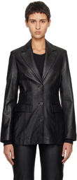 REMAIN Birger Christensen Black Fitted Leather Blazer