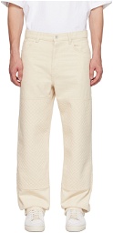 Axel Arigato Beige Grate Embossed Trousers