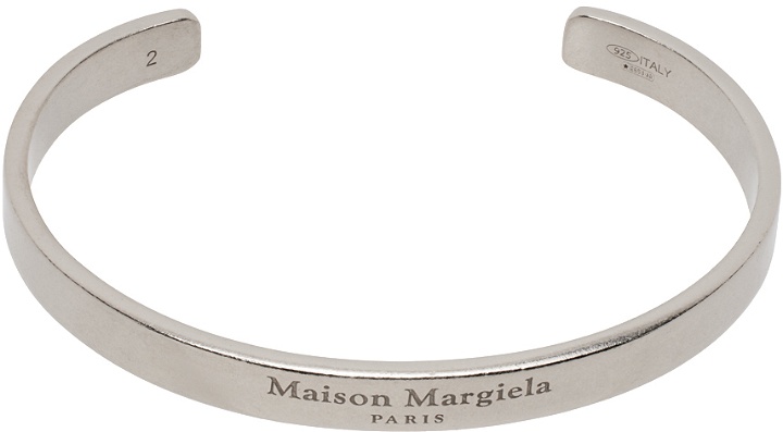 Photo: Maison Margiela Silver Logo Cuff Bracelet