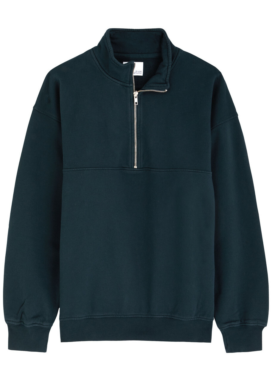 Colorful Standard Half-zip Cotton Sweatshirt Navy