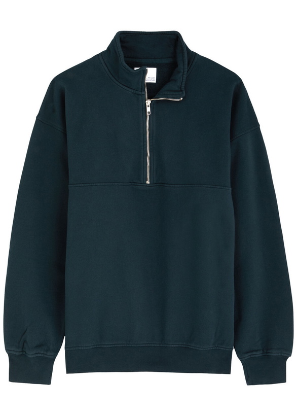 Photo: Colorful Standard Half-zip Cotton Sweatshirt Navy