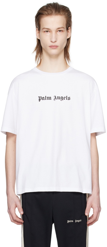 Photo: Palm Angels White Printed T-Shirt