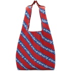 Alexander Wang Red and Blue Knit Jacquard Shopper Tote