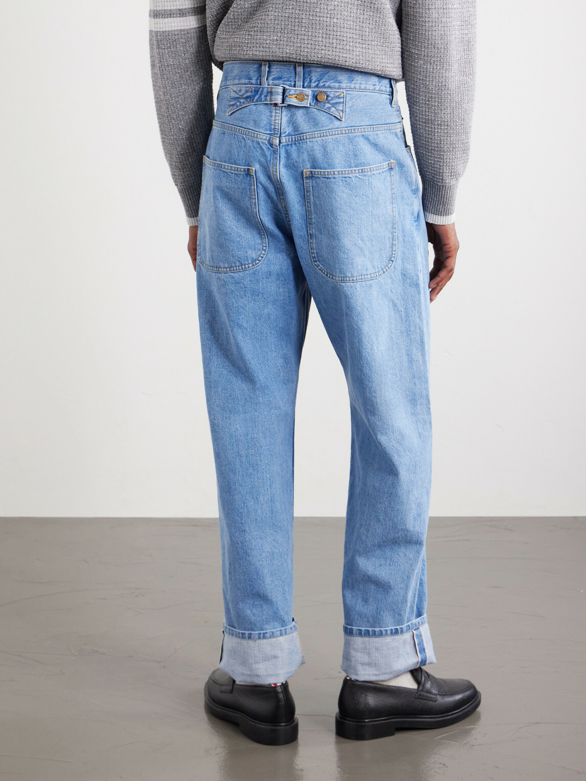 Thom Browne - Cinch-Back Wide-Leg Jeans - Blue