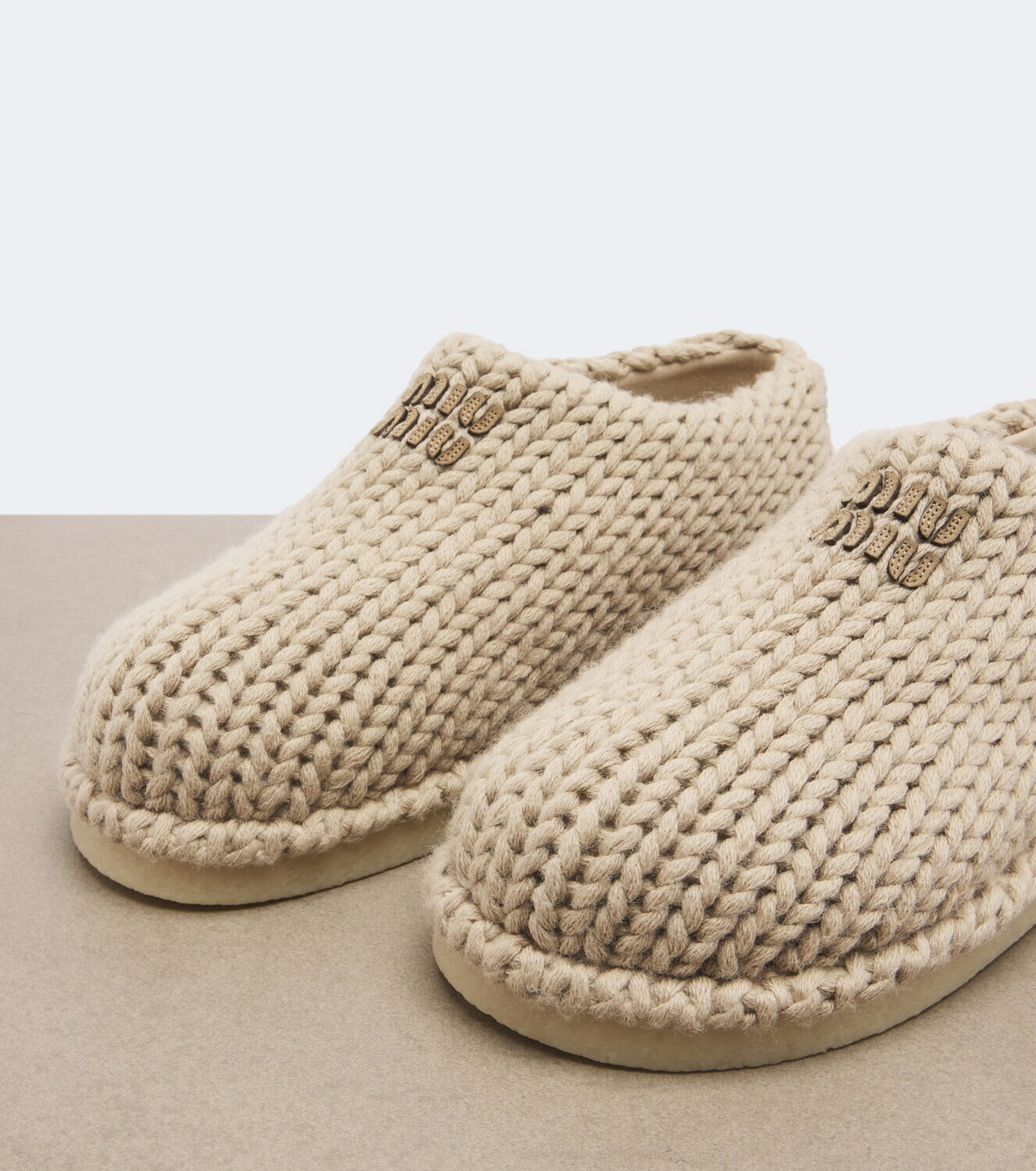 Miu Miu Knitted slip-on shoes
