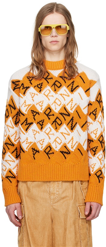 Photo: Marni Orange & White Jacquard Sweater