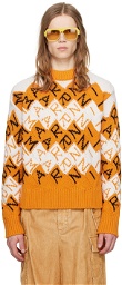 Marni Orange & White Jacquard Sweater