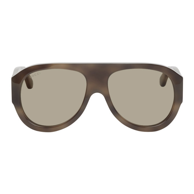 Photo: Gucci Tortoiseshell Acetate Aviator Sunglasses