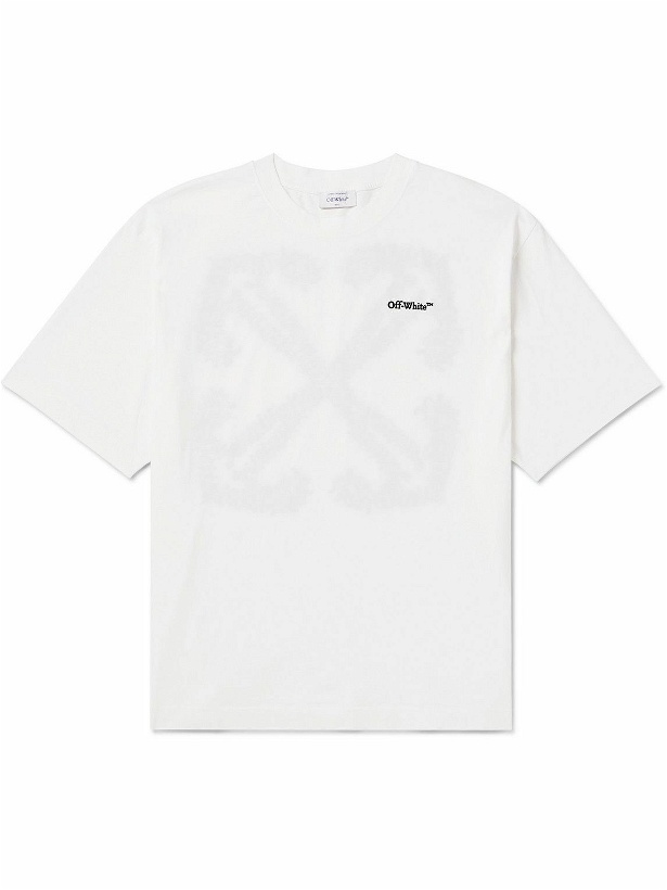 Photo: Off-White - Logo-Embroidered Cotton-Jersey T-Shirt - White