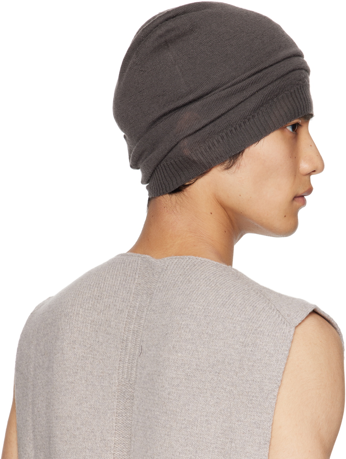 Rick Owens Gray Concordians Medium Beanie