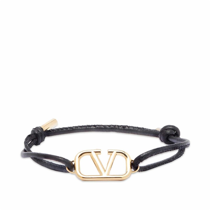 Photo: Valentino Men's V Logo Necklace in Nero