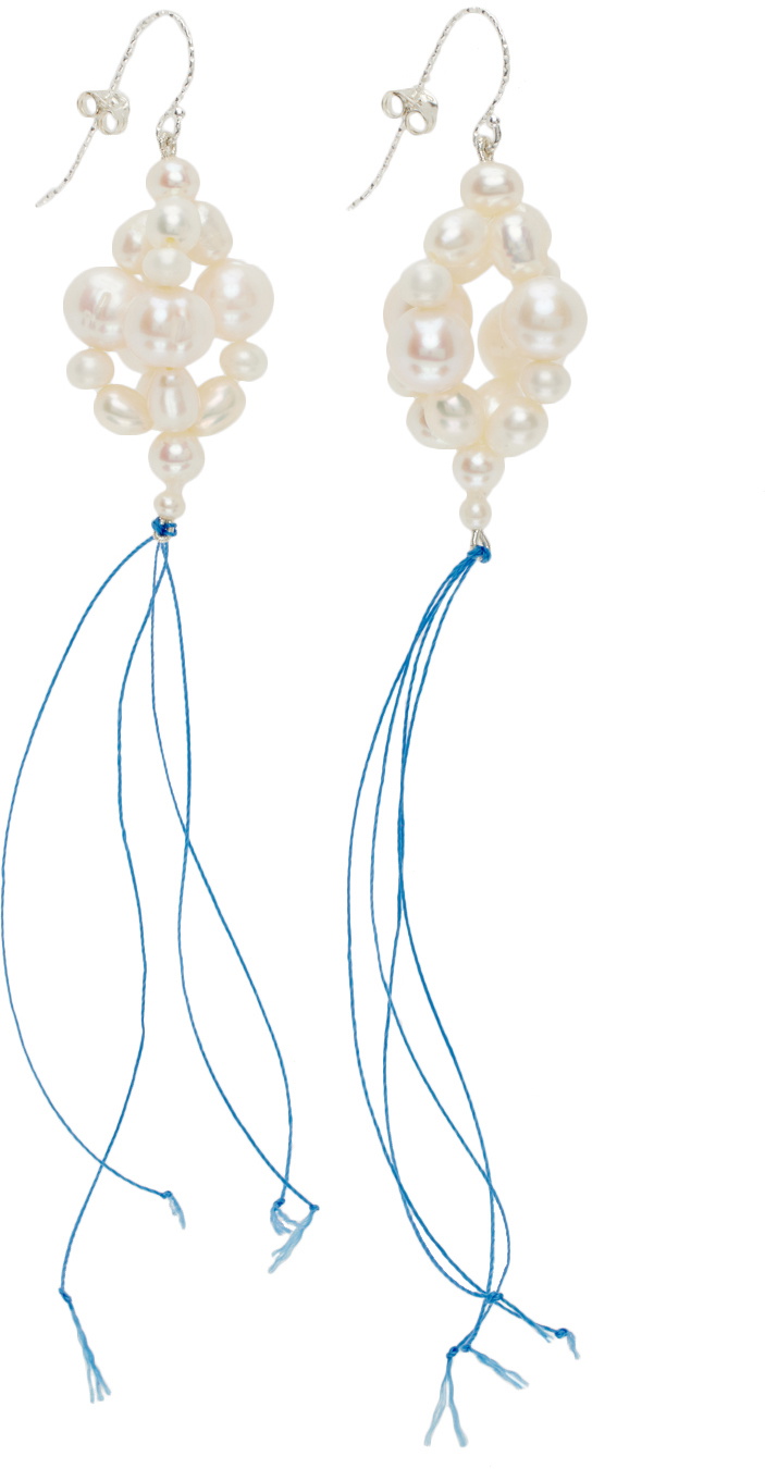 Bleue Burnham White Hanging Antique Pearl Earrings