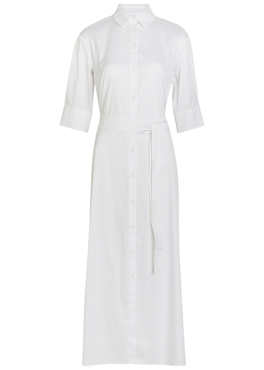 Max Mara Cotton-blend Maxi Shirt Dress White