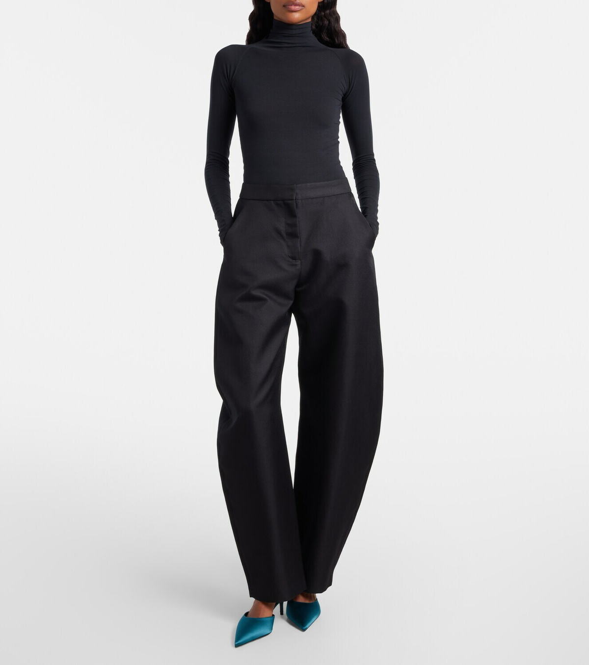 Alaïa Le Coeur satin mules