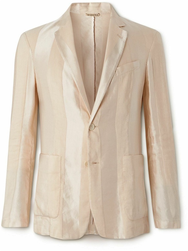 Photo: Barena - Borgo Slim-Fit Striped Linen-Blend Suit Jacket - Neutrals