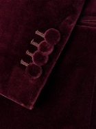 De Petrillo - Bovio Cotton-Velvet Tuxedo Jacket - Burgundy