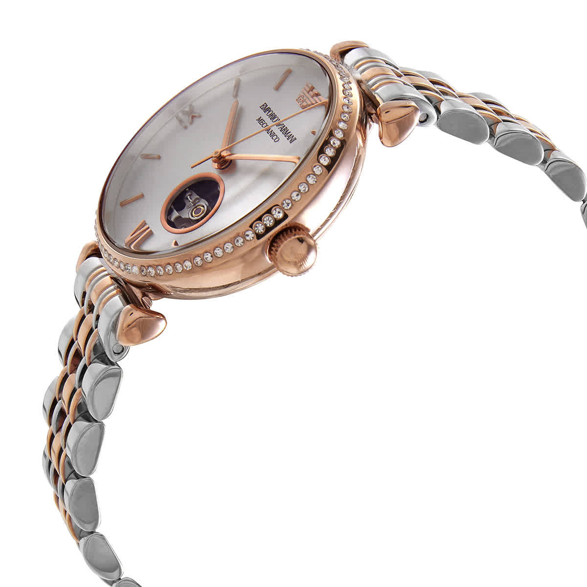 Emporio Armani GIANNI T-BAR Automatic Crystal Ladies Watch AR60019 ...
