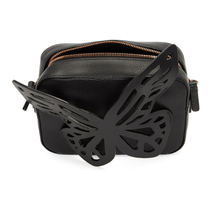 Sophia Webster Black Flossy Buttery Camera Bag Sophia Webster