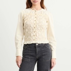 Damson Madder Women's Elliana Smocked Cardigan in Butter