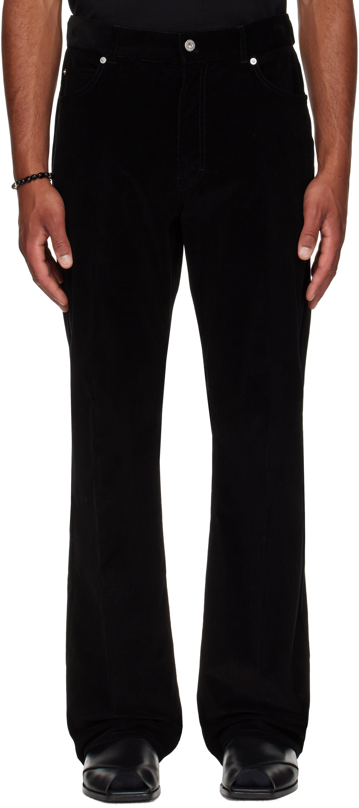 Ferragamo Black Corduroy Trousers
