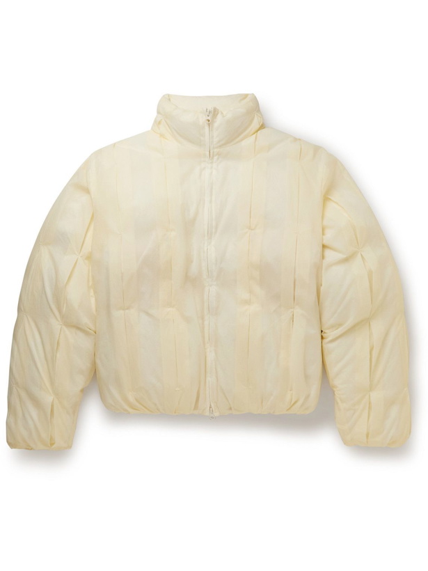 Photo: POST ARCHIVE FACTION - 4.0 Center Pleated Nylon-Ripstop Down Jacket - Yellow