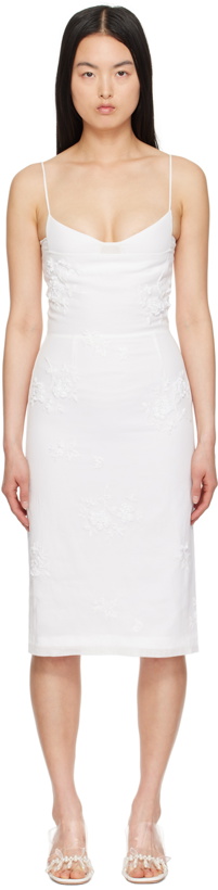 Photo: SHUSHU/TONG White Embroidered Midi Dress