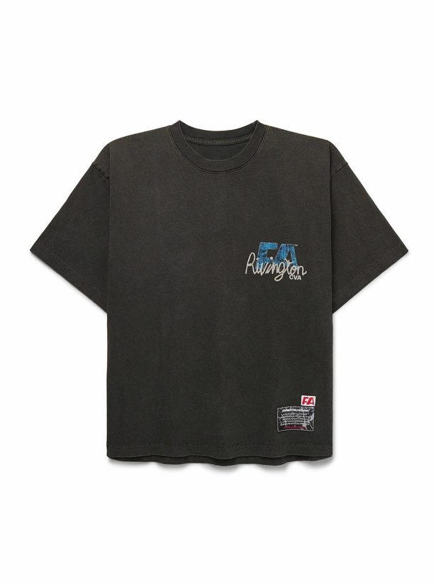 Photo: RRR123 - Mansion Printed Cotton-Jersey T-Shirt - Black