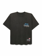 RRR123 - Mansion Printed Cotton-Jersey T-Shirt - Black