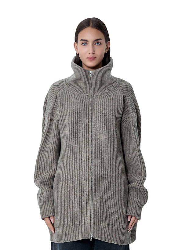 Photo: MM6 Maison Margiela Ribbed Zip-Up Cardigan