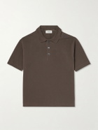 FRAME - Cotton-Piqué Polo Shirt - Brown