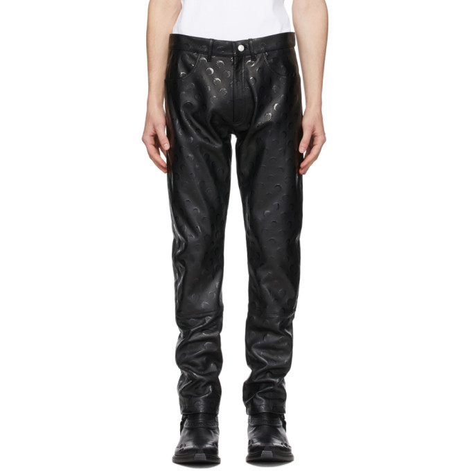 Photo: Marine Serre Black Regenerated Leather Pants