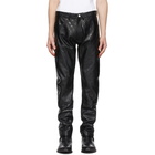 Marine Serre Black Regenerated Leather Pants