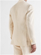 DE PETRILLO - Unstructured Linen Suit Jacket - Neutrals