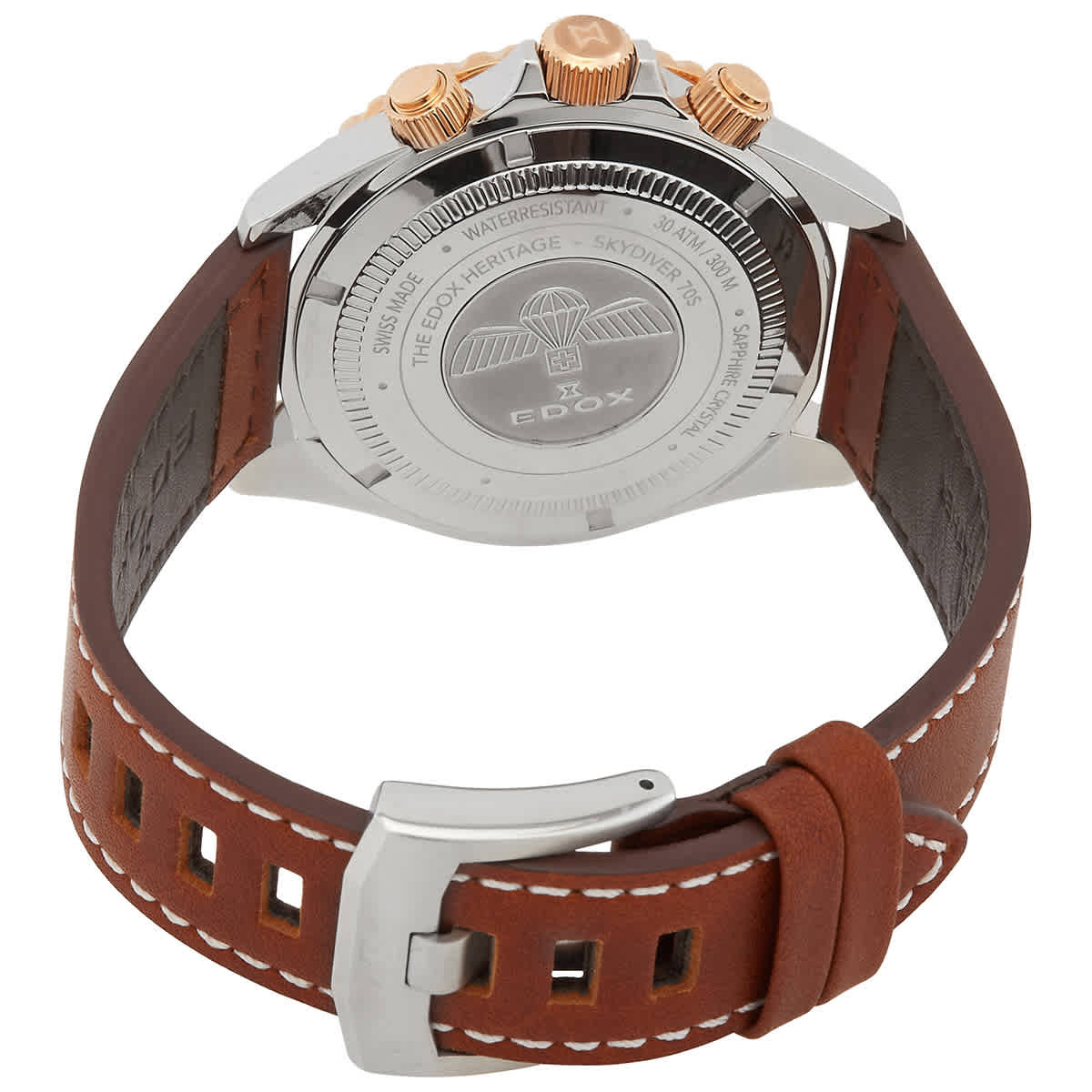 Edox Skydiver Chronograph Quartz Brown Dial Watch 10238 357RBRC BRIA