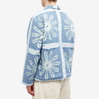 Bode Men's Signature Floral Workwear Jacket in Blue Cream