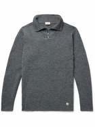 Armor Lux - Guisseny Slim-Fit Logo-Appliquéd Wool Half-Zip Sweater - Gray