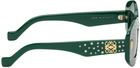 LOEWE Green Smooth Pavé Screen Sunglasses