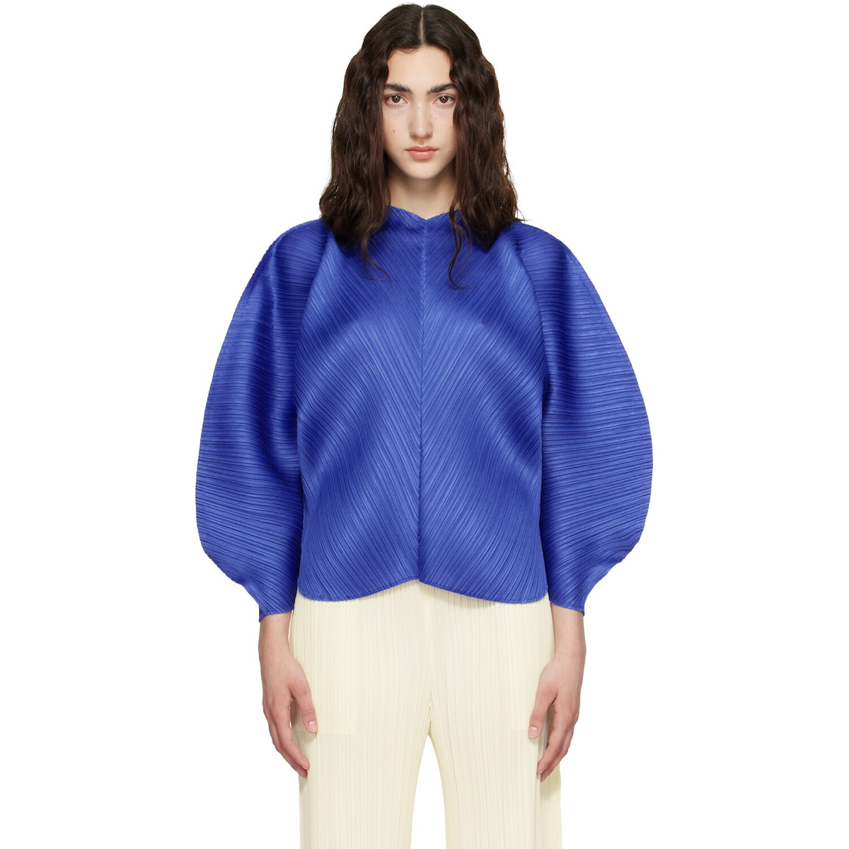 PLEATS PLEASE ISSEY MIYAKE Blue Coast Blouse