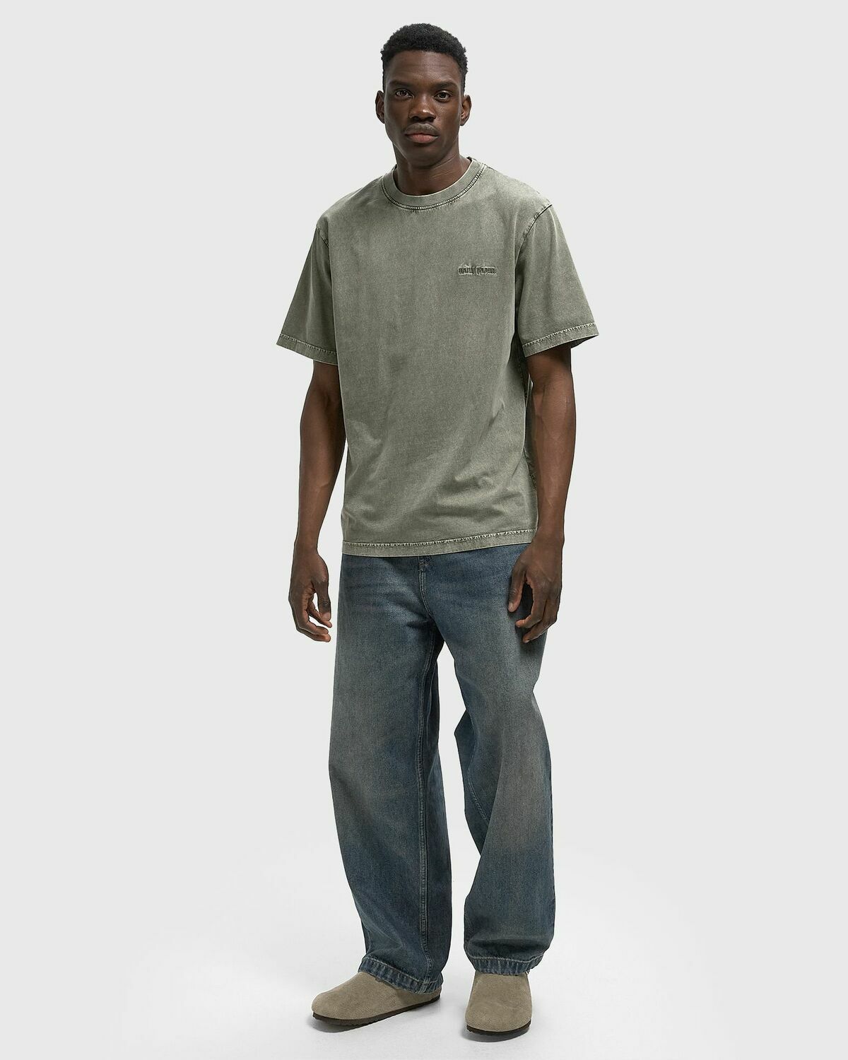 Daily Paper Dias washed t-shirt Green Mens Shortsleefe