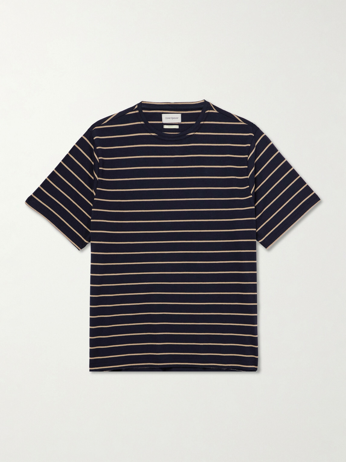 Oliver Spencer - Webber Striped Cotton-Jersey T-Shirt - Blue