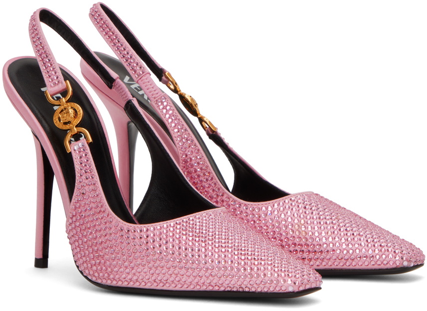 Versace Pink Crystal Medusa '95 Pumps Versace